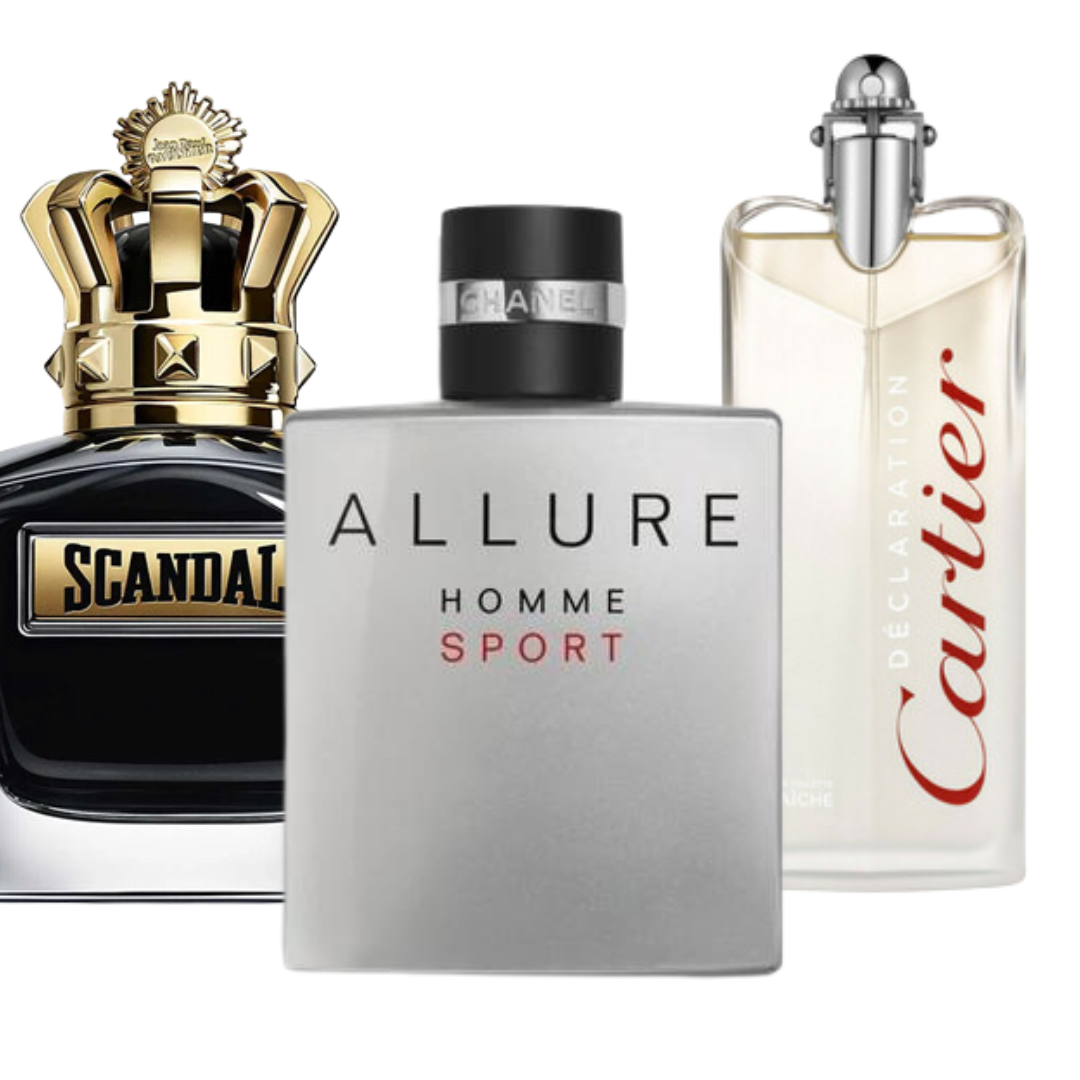 Combo 3 perfumes Allure Homme Sport, Jean Paul Gaultier Scandal, Cartier Declaration (Eau de Parfum)